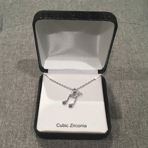 Cubic Zirconia Music Necklace